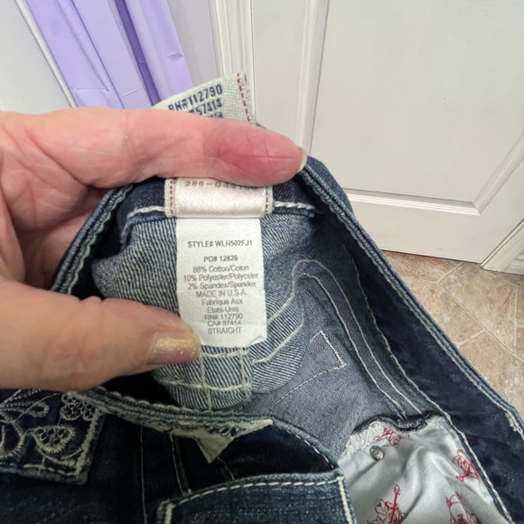True Religion Women’s Blue Jeans Embroidered Pockets, Straight Leg Jeans Size 30 - Picture 12 of 12